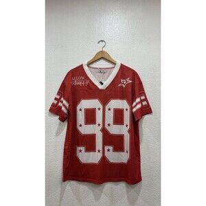 Runcati Men’s Sports Jersey Red Burgundy Number 99 Mesh Short Sleeve Size M